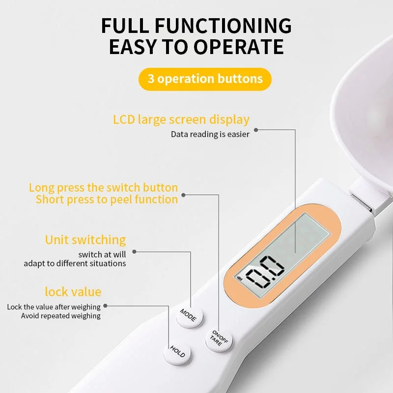 Electronic Kitchen Scale - detachable spoon